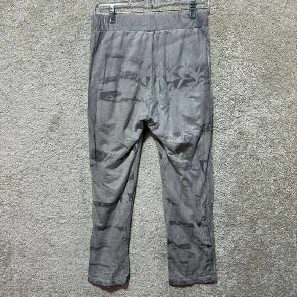 Heel Athens Lab Crop Pants Women's S Gray Tie Dye Pleated Pull On Organic Cotton - Picture 10 of 14